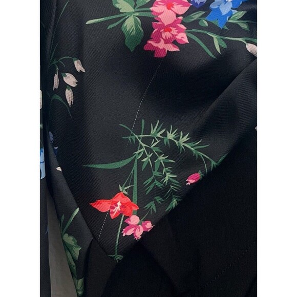 Carolina Herrera Floral Print Crossover Cutout Puff Sleeve Maxi Dress Gown 2 NWD - Picture 11 of 14